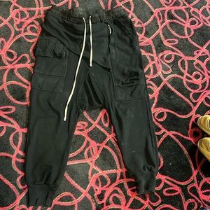 Rick Owens cargo black joggers xs